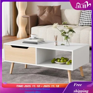 Modern Coffee Table, Wooden  with Storage,