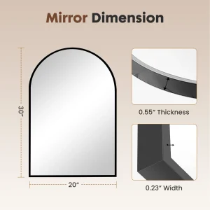 JHK 26"x38" Arched Metal Framed  Mirrors