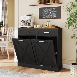 2 x 10 Gallons Double Tilt Out Trash Can Cabinet