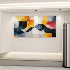 Modern abstract canvas art "Line Dance" Dynamic geometric design