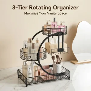 Three layer for Cosmetic Storage Rack with Tissue Holder