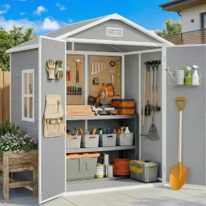Gizoon 6x4.4 FT Resin Shed with Floor