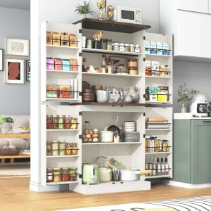 71" Tall Kitchen Pantry Cabinet, Farmhouse