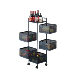 Five Layers 360 Degree Rotatable Trolley Storage Rack