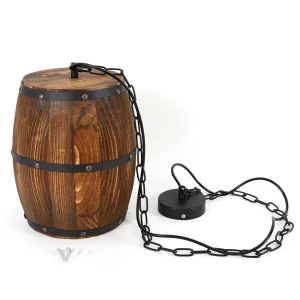 Hanging Vintage Wine Barrel Light