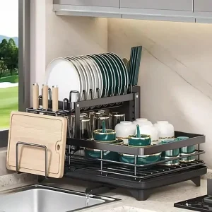 Double-Layered, Large Metal And Carbon Steel Cutlery Rack