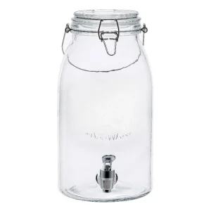 Clear Glass Mason Sun Tea  Dispenser Jar